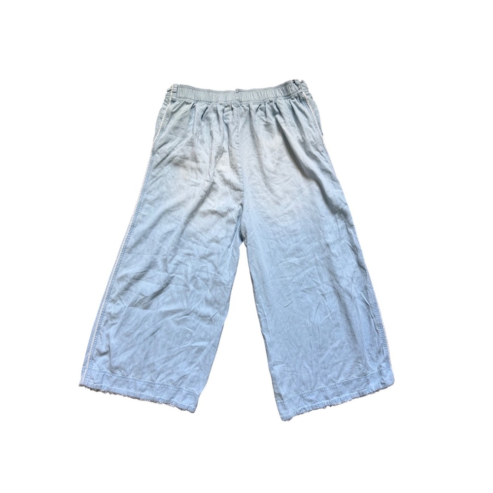 Cloth & Stone Wide Leg Pants Womens XL Light Blue Tencel Cropped Raw Hem C7167 - Picture 3 of 5